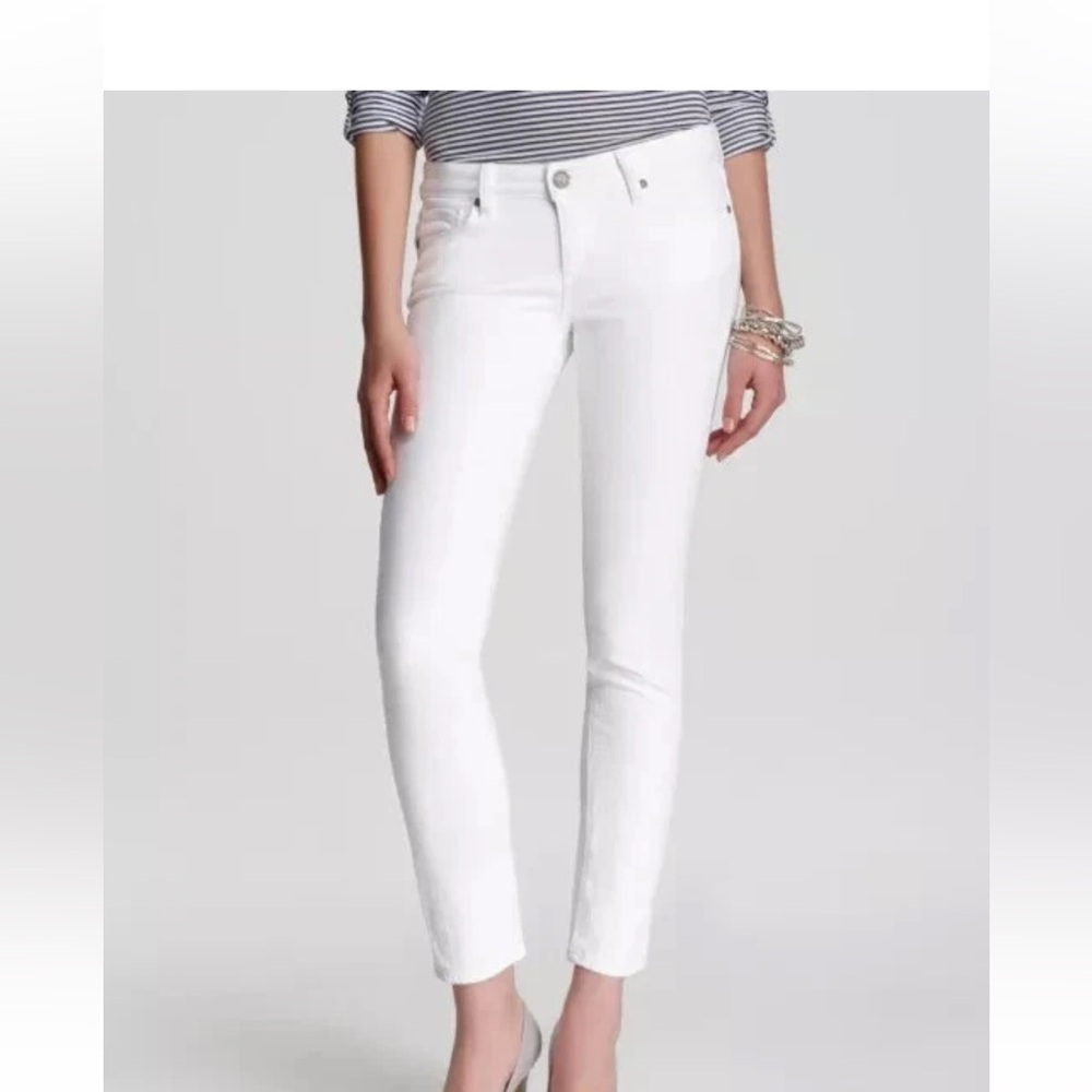 Paige Skyline Ankle Peg Size 25 White Jeans